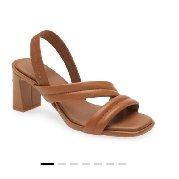 Caslon Lennyn Brown Leather Slingback Sandal, NEW, Size 7, MSRP $80 - Picture 1 of 12